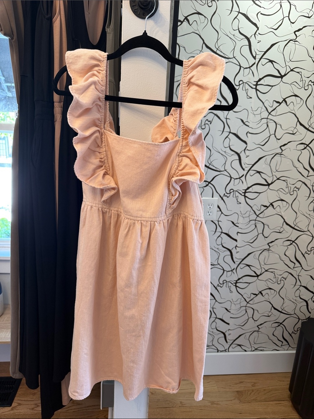 Gilli Pale Pink Ruffle Strap Mini Dress